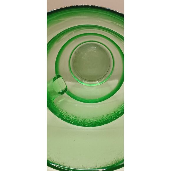 Vintage Emerald Green Glass Bubble Ring Juice Beverage Pitcher - Picture 13 of 16